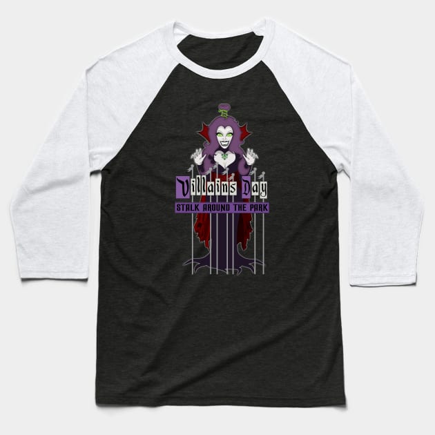 Villains Day Stalk Around The Park Baseball T-Shirt by CircleOfVillains